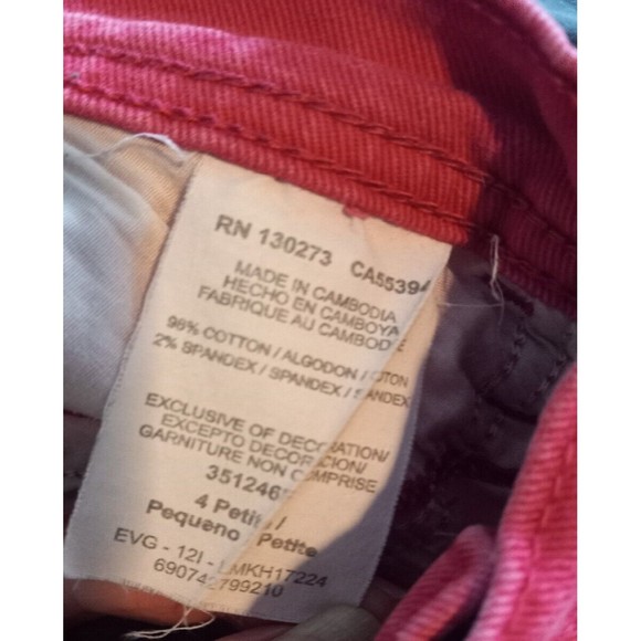 Riders By Lee Crop Capri Jeans Women's Dark Pink Embellished Pockets Sz Petite 4 - Picture 13 of 16